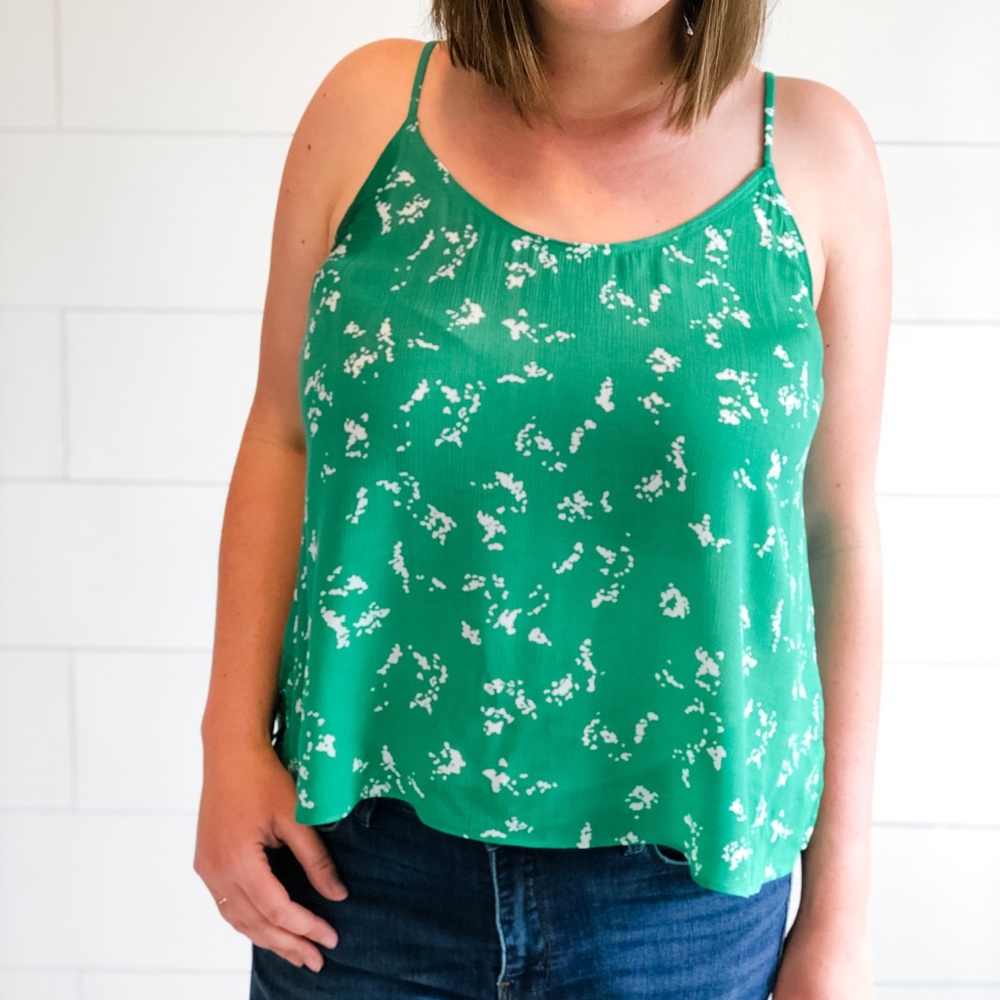 NEW Gentle Fawn Green Geo Floral Tank Top